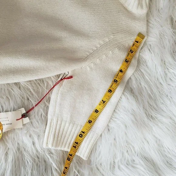 NWT by Anthropologie Short Sleeve Sweater Turtleneck Cream White Soft Size XS - Picture 11 of 11